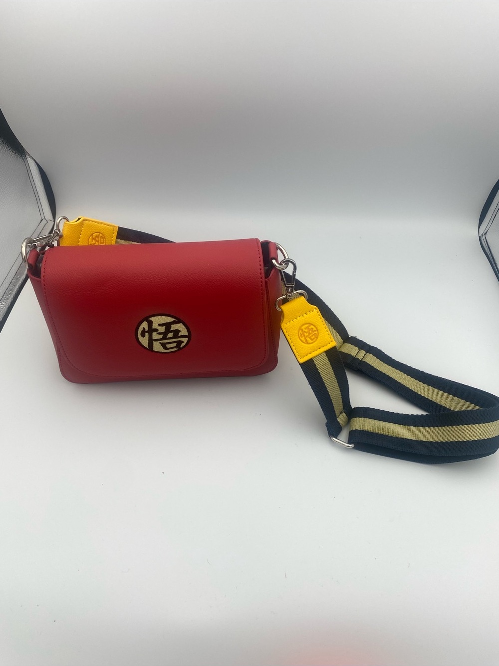 Loungefly Red Crossbody Bag with Yellow and Black Strap